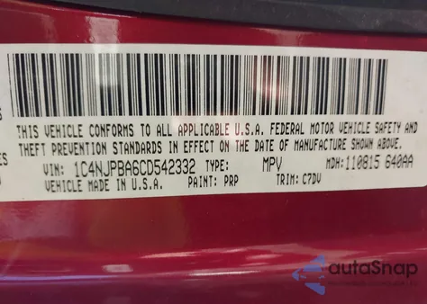 2012 Jeep Patriot Sport z USA, uszkodzony, nr VIN 1C4NJPBA6CD542332